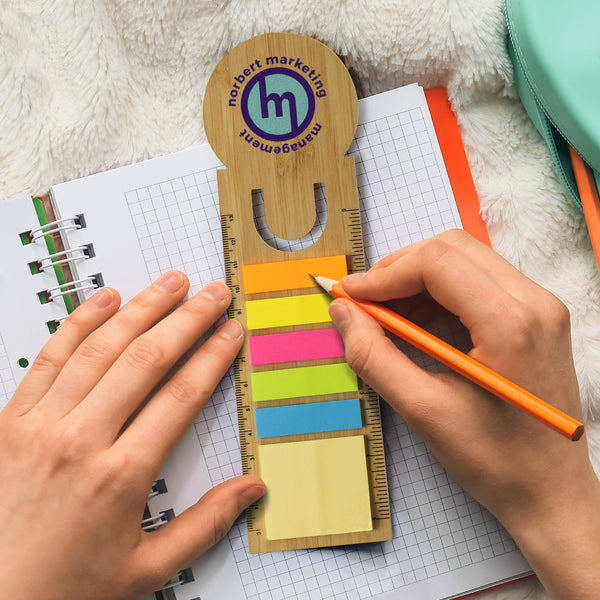 Press Bamboo Ruler Bookmark - Round (Natural)
