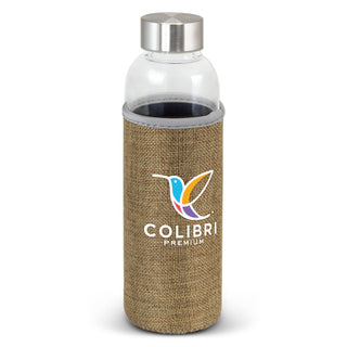 Venus Glass Bottle - Natural Sleeve (Bottle/Lid: Clear/Silver.   Sleeve: Natural)