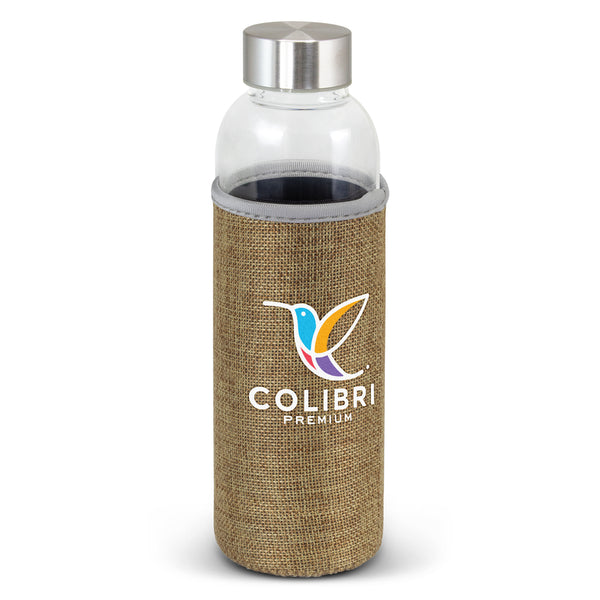 Venus Glass Bottle - Natural Sleeve (Bottle/Lid: Clear/Silver.   Sleeve: Natural)