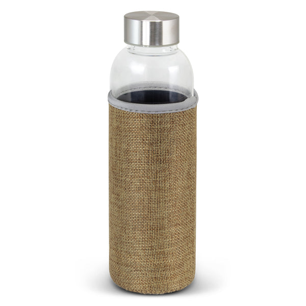 Venus Glass Bottle - Natural Sleeve (Bottle/Lid: Clear/Silver.   Sleeve: Natural)