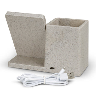 NATURA Oaken Wireless Charger Desk Caddy (Natural) — Back