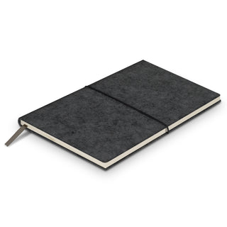 Linen RPET Felt Soft Cover Notebook (Charcoal) — Front