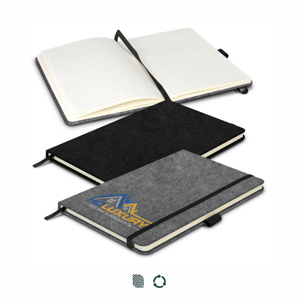 Grain RPET Felt Hard Cover Notebook (Grey)