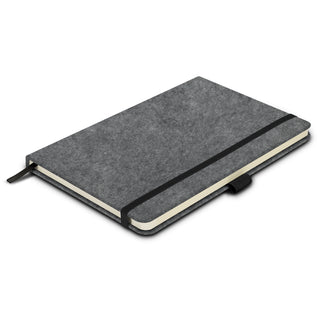 Grain RPET Felt Hard Cover Notebook (Grey) — Grey - Front