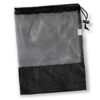 Mesh Drawstring Mesh Bag (Black)