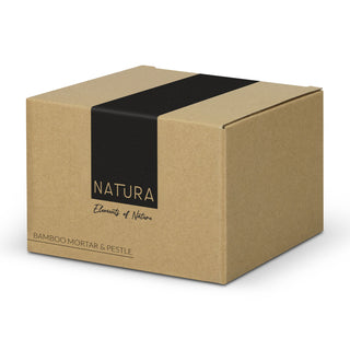 NATURA Bamboo Mortar and Pestle (Natural) — Gift Box