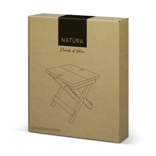 NATURA Bamboo Folding Wine Table (Natural) — Gift Box