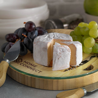 NATURA Glass & Bamboo Cheese Board (Clear/Natural) — Feature