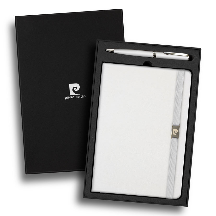 Pierre Cardin Nouvelle Notebook and Pen Gift Set (White)