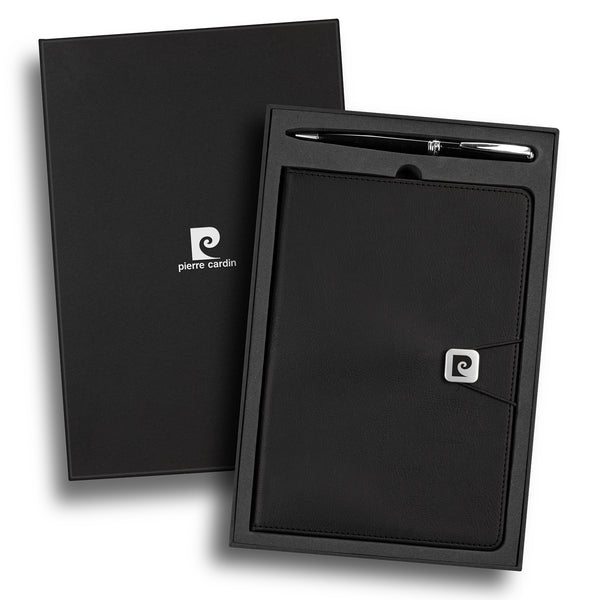 Pierre Cardin Biarritz Notebook and Pen Gift Set (Matte Silver)