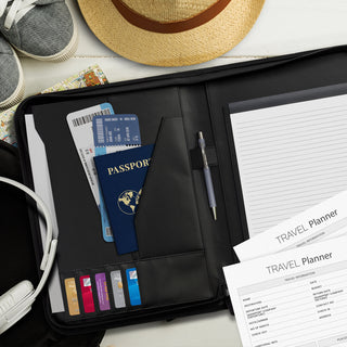 Merino Travel Portfolio Case (Black) — Feature
