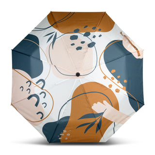 Arc Full Colour Compact Umbrella (White) — Front