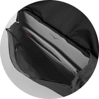 Osprey Arcane Flap Backpack (Black) — Inside Detail