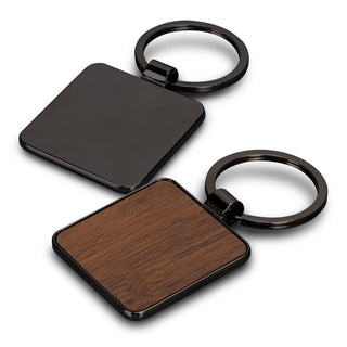 Fob Key Ring - Square (Gunmetal/Dark) — Gunmetal - Back