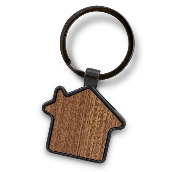 Tab House Shaped Key Ring (Gunmetal/Dark)