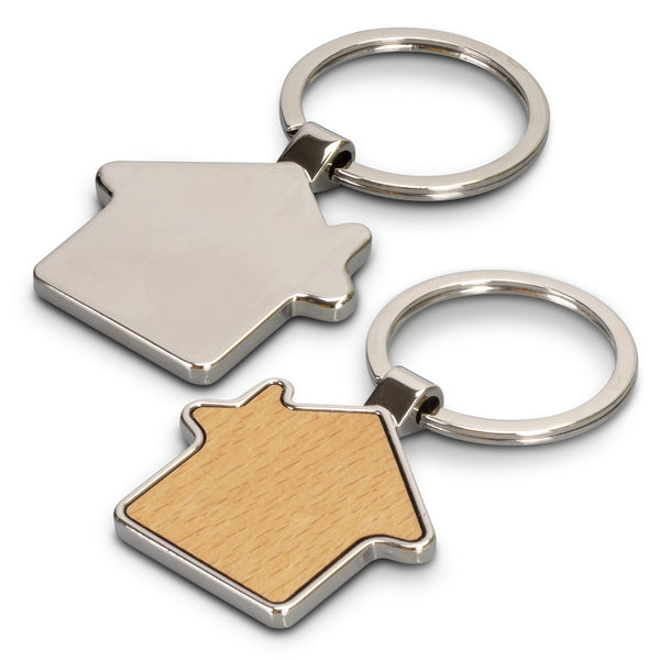 Tab House Shaped Key Ring (Gunmetal/Dark)