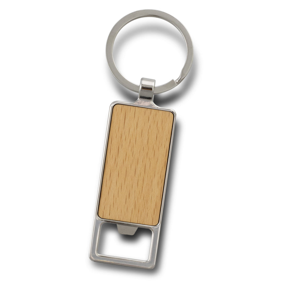 Santo Bottle Opener Key Ring (Silver/Natural)