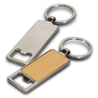 Santo Bottle Opener Key Ring (Gunmetal/Dark) — Silver - Back