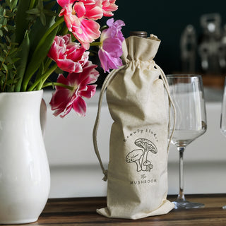 Flax Cotton Wine Drawstring Bag (Black) — Feature