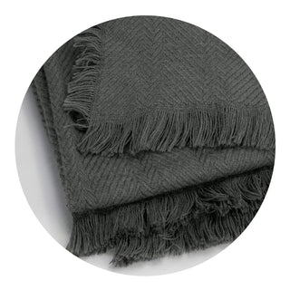 Fjord Throw Blanket (Charcoal) — Detail