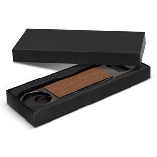 Timber Magnet Bottle Opener (Silver/Natural) — Dark - Gift Box