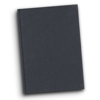 Linen Hard Cover Notebook (Navy) — Navy - Closed