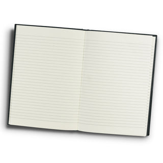 Linen Hard Cover Notebook (Navy) — Back - Open