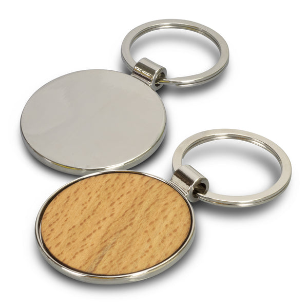 Pin Key Ring - Round (Silver/Natural)