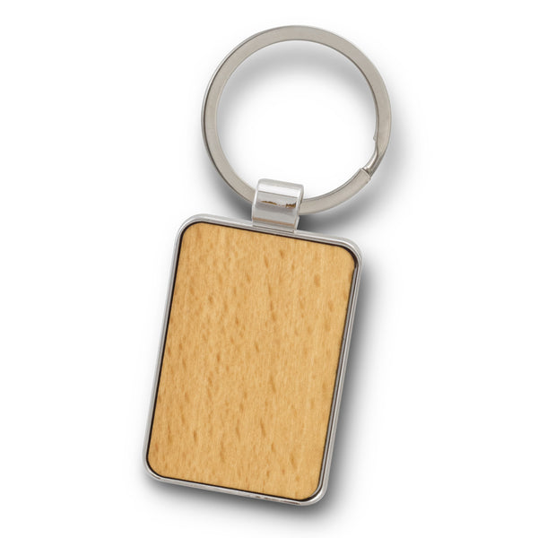 Tack Key Ring - Rectangle (Silver/Natural)