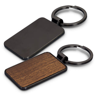Tack Key Ring - Rectangle (Gunmetal/Dark) — Gunmetal - Back