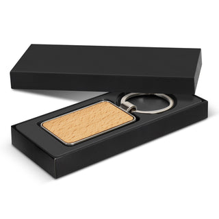 Tack Key Ring - Rectangle (Gunmetal/Dark) — Silver - Gift Box