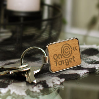 Tack Key Ring - Rectangle (Silver/Natural) — Feature