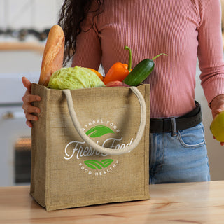 Volta Starch Jute Tote Bag (Natural) — Feature
