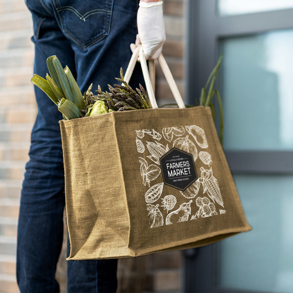 Baize Starch Jute Tote Bag (Natural)