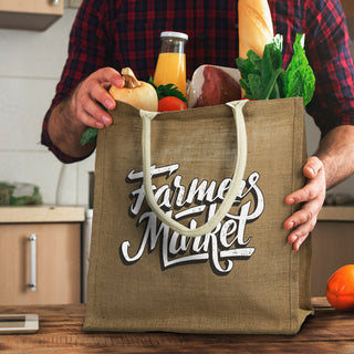 Flax Starch Jute Tote Bag (Natural) — Feature