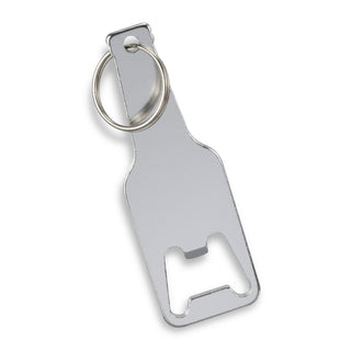Clip Beverage Bottle Opener Key Ring (Silver)