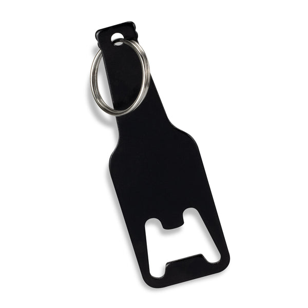 Clip Beverage Bottle Opener Key Ring (Black)