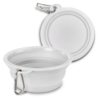 Companion Silicone Collapsible Pet Bowl (Black) — White