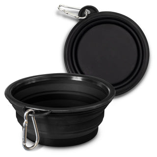 Companion Silicone Collapsible Pet Bowl (Green) — Black