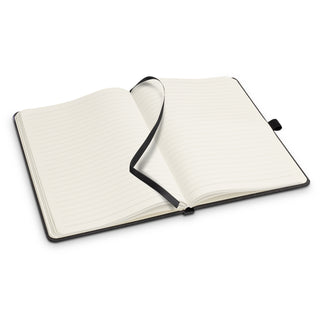 Slate Stone Paper Notebook (Black) — Black - Open