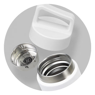 Mica Vacuum Bottle (White/Natural) — Detail