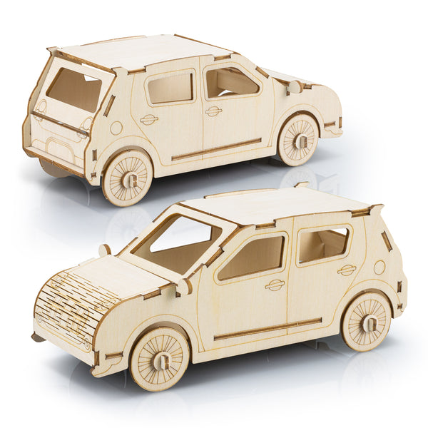 BRANDCRAFT Hatchback Car Wooden Model (Natural)