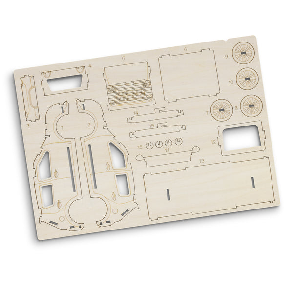 BRANDCRAFT Hatchback Car Wooden Model (Natural)
