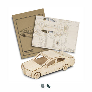 BRANDCRAFT Sedan Car Wooden Model (Natural) — Impact Aware
