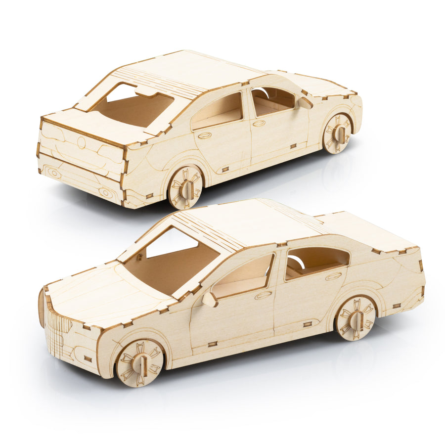 BRANDCRAFT Sedan Car Wooden Model (Natural)