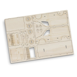 BRANDCRAFT Van Wooden Model (Natural) — Flat Sheet