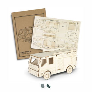 BRANDCRAFT Fire Truck Wooden Model (Natural) — Impact Aware