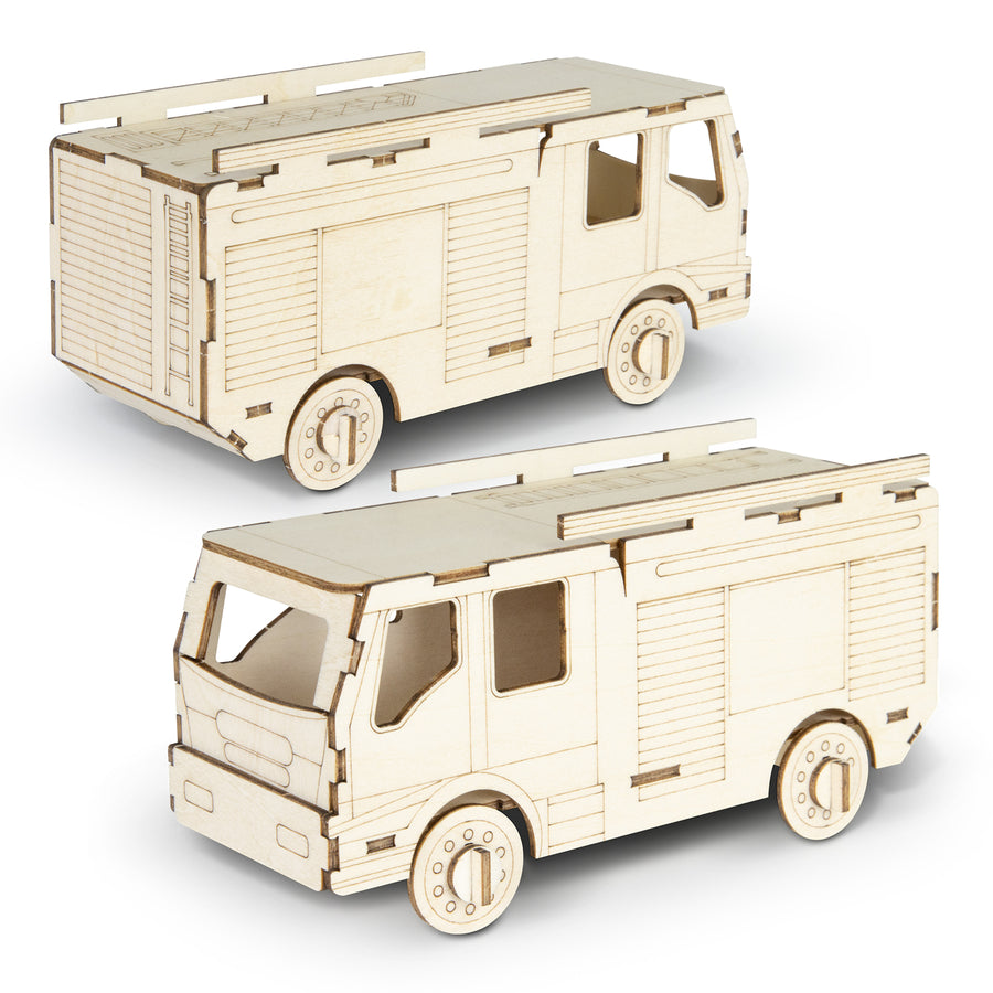 BRANDCRAFT Fire Truck Wooden Model (Natural)