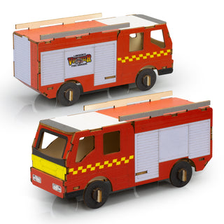BRANDCRAFT Fire Truck Wooden Model (Natural) — Direct Digital