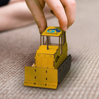 BRANDCRAFT Bulldozer Wooden Model (Natural) — Feature